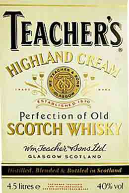 Teachers whisky label